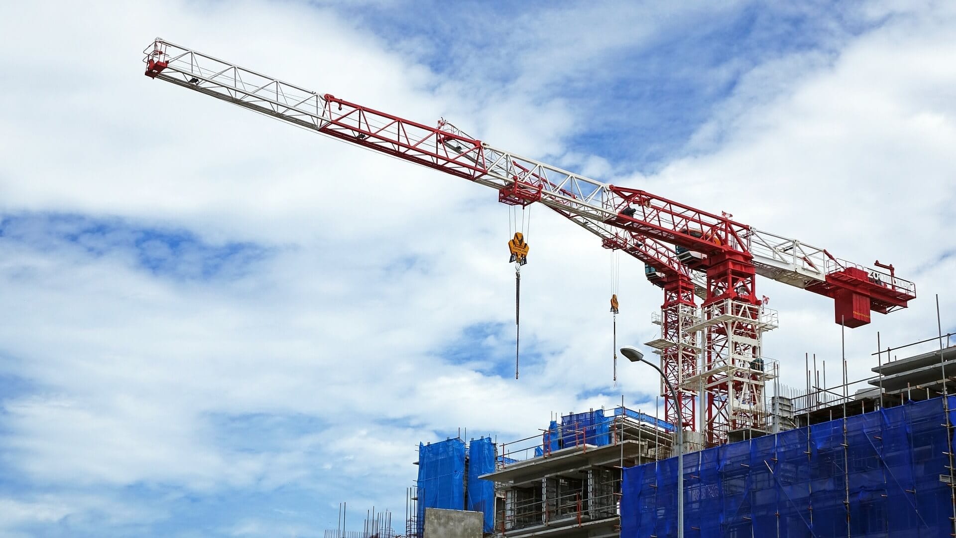 Cranes working over a construction site