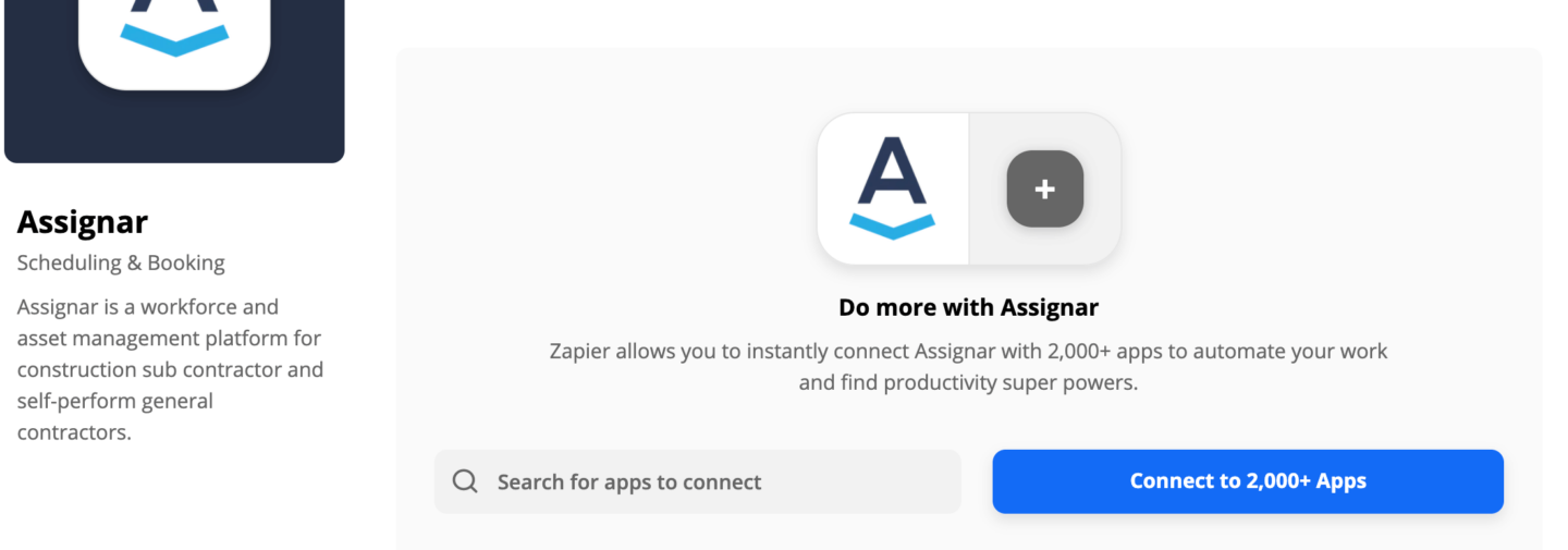 NEW: Integrate Assignar with over 1000 apps