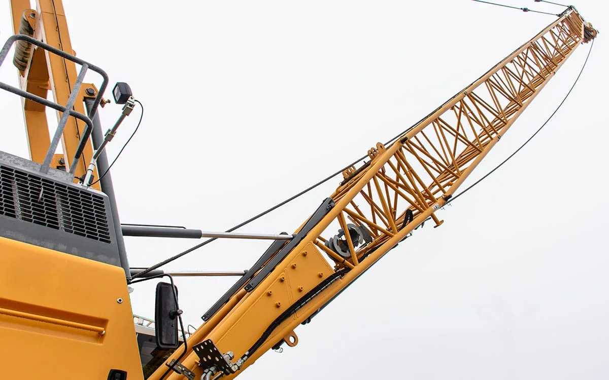 arm of huge crawler crane with isolated background