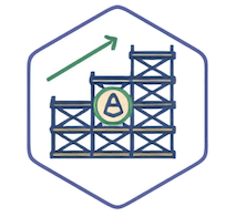 Icon of rising scaffolding