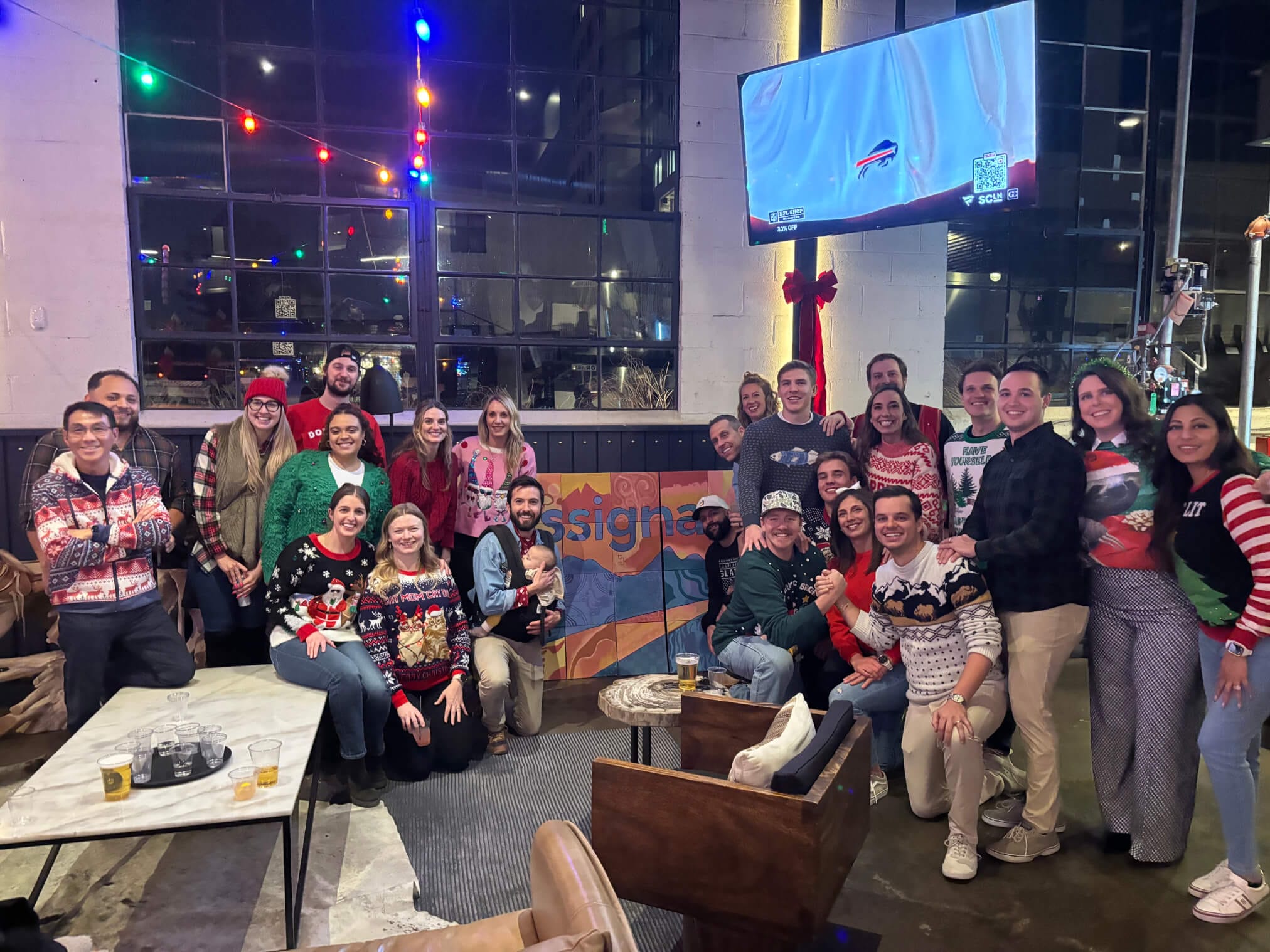 Photo of Assignar staff at Holiday party